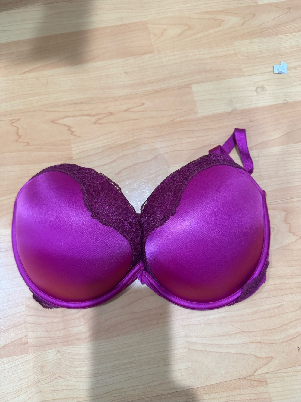 Victoria’s Secret Push-Up Satin & Lace Bra in Fuchsia
